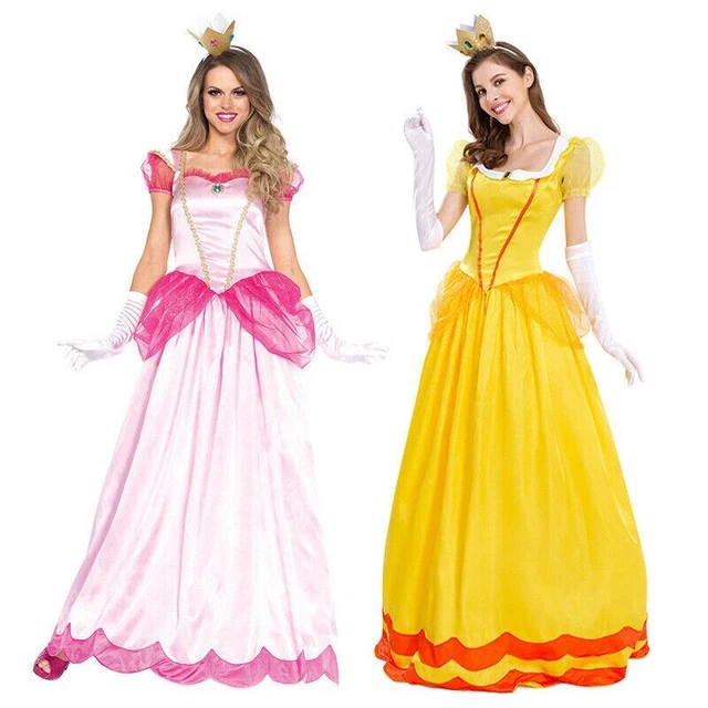Super Mario Princess Peach Dress Costume Set Women Ca vrogue.co