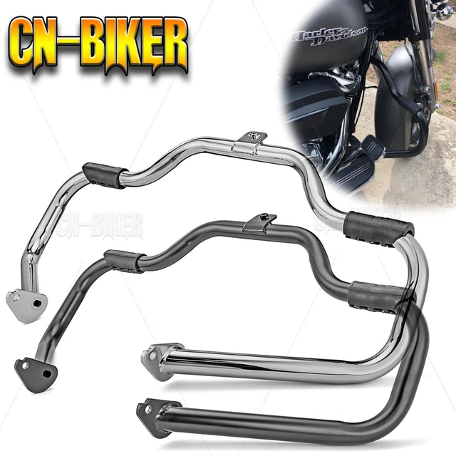 Black Mustache Engine Guard / Highway Crash Bar For Harley Touring FLHR FLHT FLHX (1997-2008)