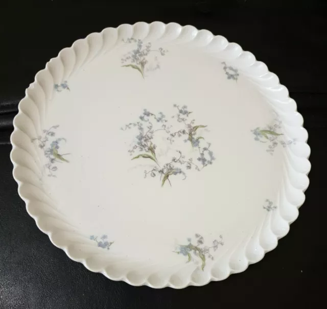 Grand Plat  En Porcelaine De Limoges Haviland Decor Fleurs Myosotis 31 Cm.