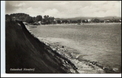NIENDORF Ostsee 1934 Echtfoto-AK Sasel Hamburg gelaufen