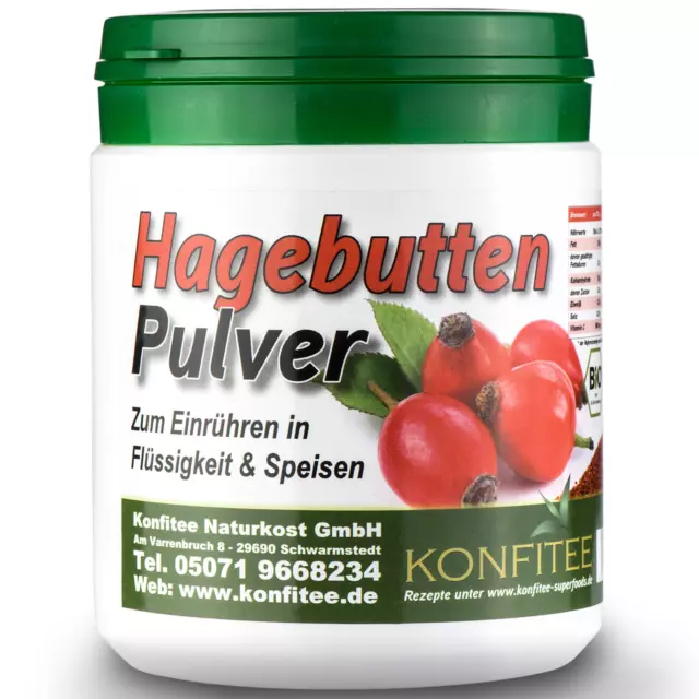 Hagebutten Pulver Bio feinstes Hagebuttenpulver 300g