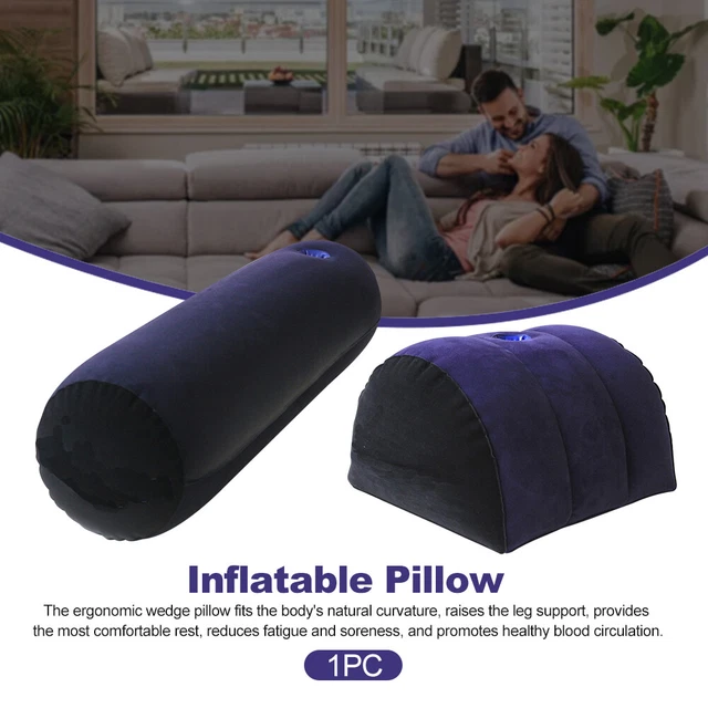 BODY SUPPORT PVC Flocking Inflatable Wedge Cushion Outdoor Camping# £10 ...