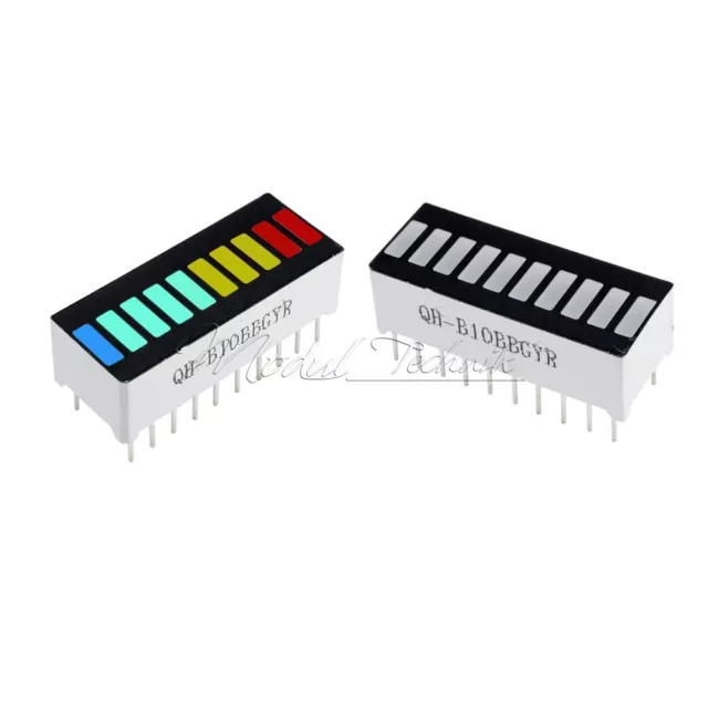 5PCS 10 Segment LED Indicator BAR Graph DIP Colorful Blue Green Yellow Red