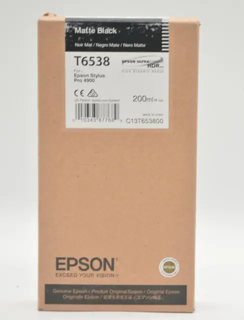 NEU EPSON Stylus Pro 4900 Farbpatrone - Matte Black - Tintenpatrone T6538 NEU