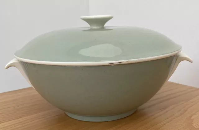 Vintage Poole Pottery Vegetable Tureen With Lid. Celadon Two Tone. c1955/59