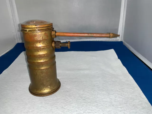 Eagle Brass Oil Can Finger Pump Oiler Double Stamped on the top Early Model #66
