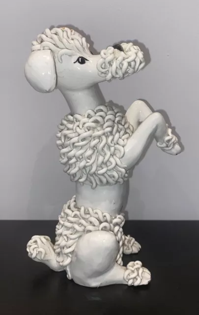 Vintage Italian Art Pottery Spaghetti Poodle Figurine Statue Ornament