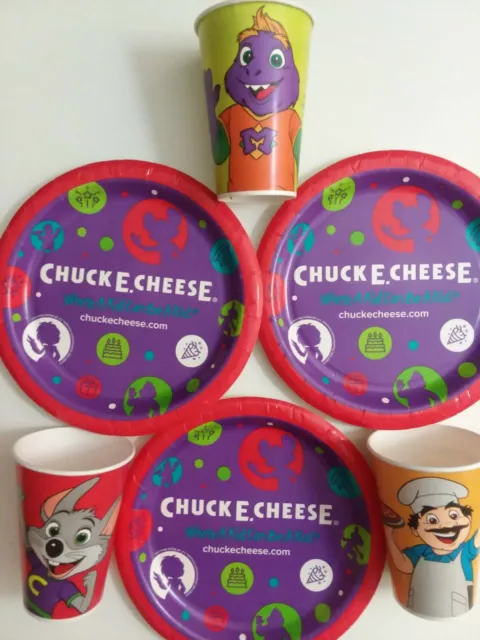 New Chuck E Cheese Characters New Super Fun Party Picnic Plate And Cup New Chuck E Cheese Characters New Super Fun Party Picnic Plate And Cup