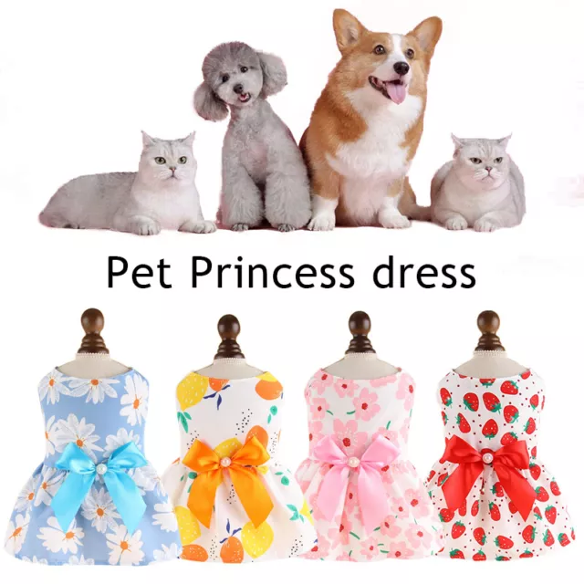 Pet Clothes Summer Small Dog Cat Dress Cute Princess Chihuahua Puppy Skirt