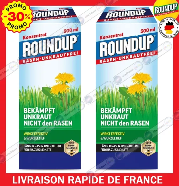 🌿 2x 500 ml Désherbant ROUNDUP Sélectif 🌿Herbicide Gazon Pelouse Professionnel