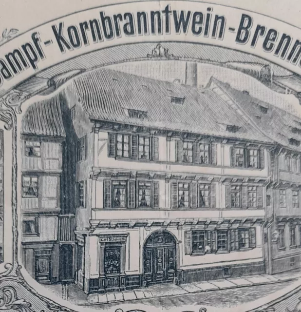 Alte Rechnung Quedlinburg Harz Dampf Kornbranntwein Brennerei C.  Schuhardt 1910