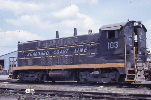 Original 1968 Kodachrome Railroad Slide Scl Seaboard Coast Line 103 Florida Acl