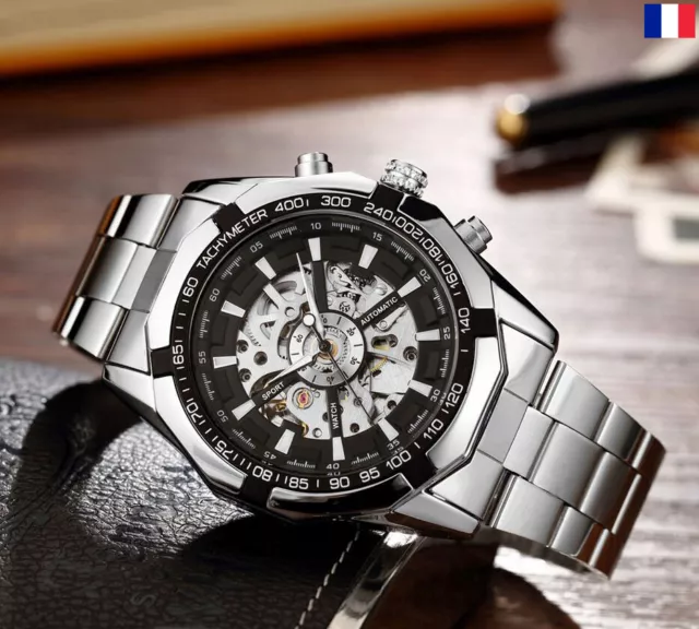 Mond | Montre Meteorite en acier inoxydable noir - série limitée | En