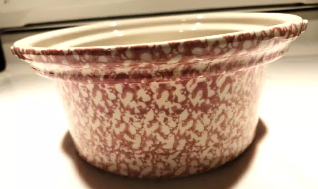 Roseville Workshop Gerald Henn Spongeware 2 Qt Round Casserole No Lid Cranberry
