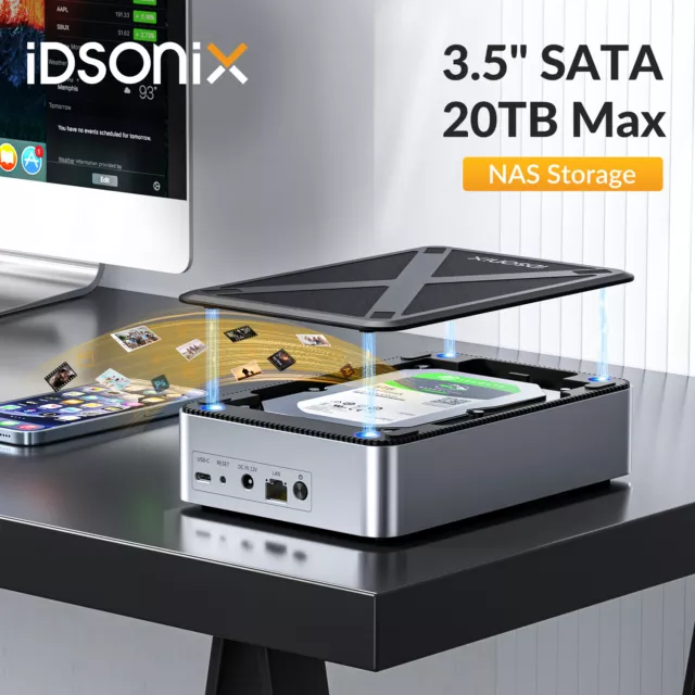 IDsonix 3.5" SATA HDD Enclosure NAS Network Attached Storage Quad-Core 20 TB