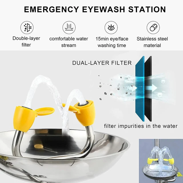 Stainless steel+ABS Emergency Eye Wash Station with Shower  Vertical eyewash 2
