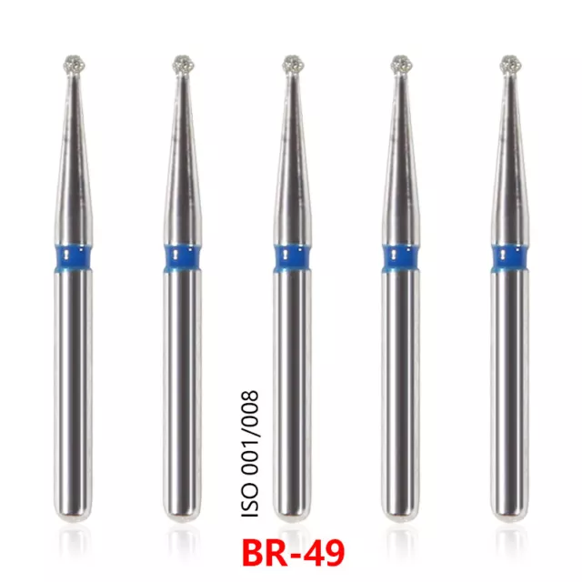 Dental Diamond Burs Ball Round BR-49 For High Speed Handpiece 5 pcs/pack OR