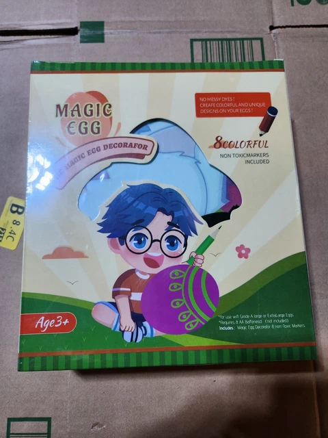 Huevo mágico - El increíble decorador de huevos, incluye 8 marcadores coloridos, edades 3+