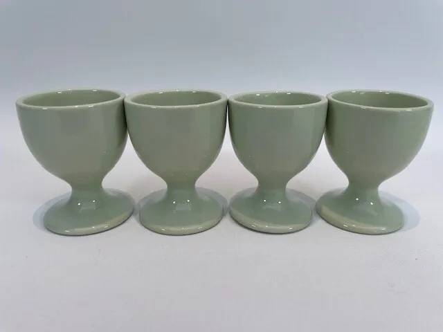 Vintage Ceramic Egg Cups x 4 Pale Green Utility Ware