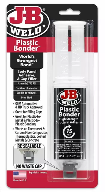 JB Weld Plastic Bonder High Strength Adhesive Extra Super Strong Glue Syringe