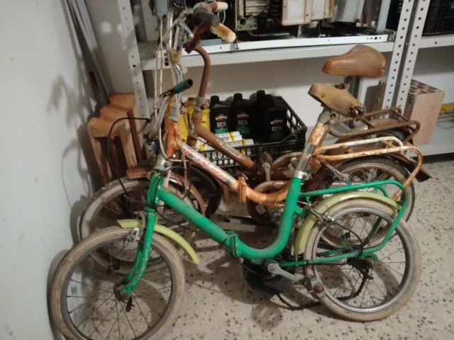 Vintage 3 Bici Bicicletta D'epoca Da Bambino In Ferro Esposizione O Restauro