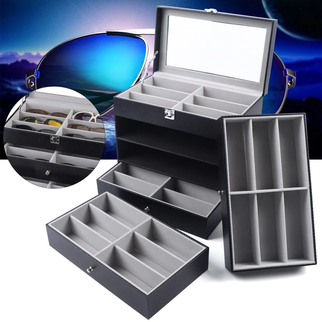 4Tier 24Slot Eyeglass Sunglasses Glasses Storage Box Display Case Organizer Gift