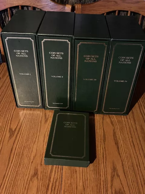 Coin Sets Of All Nations The Franklin Mint  4 Volume Set  134 Coin Sheets Total