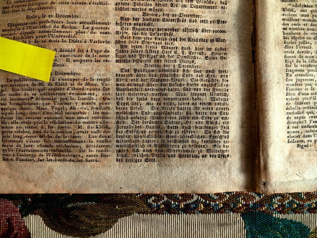 1811 Zeitung  Hamburg 206 Selbstmord Heinrich von Kleist Peguilhen Nachruf