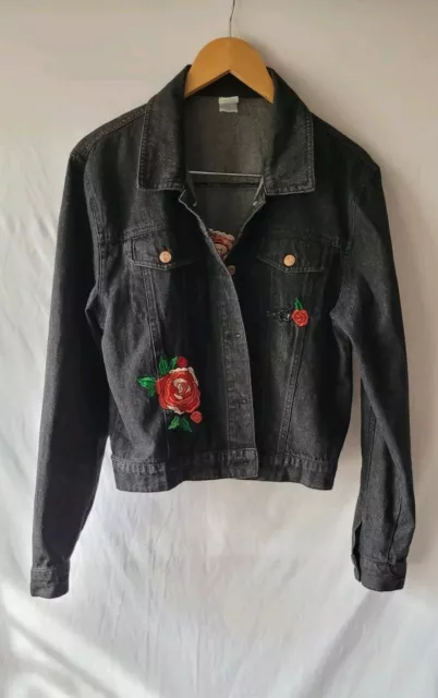 Disney Beauty And The Beast Black Denim Jacket - Large - Stitching Default