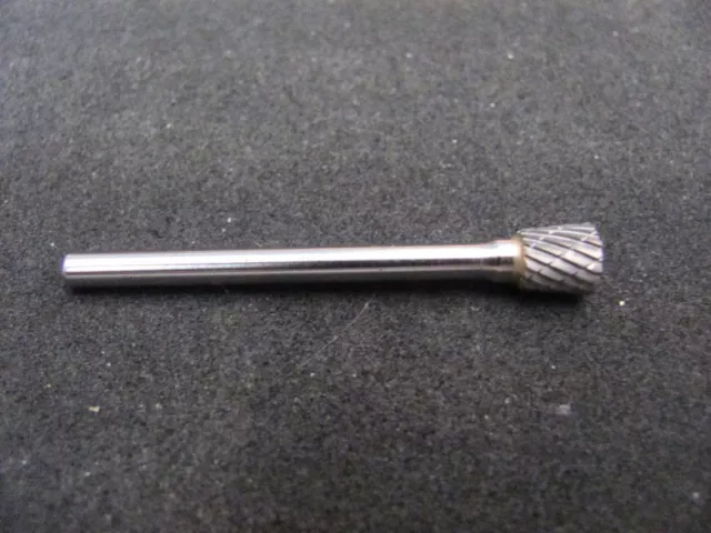 Carbide Bur SN-51 Taper Cone Double Cut 1/4" cutter size 1/8" shank Dremel  Burr