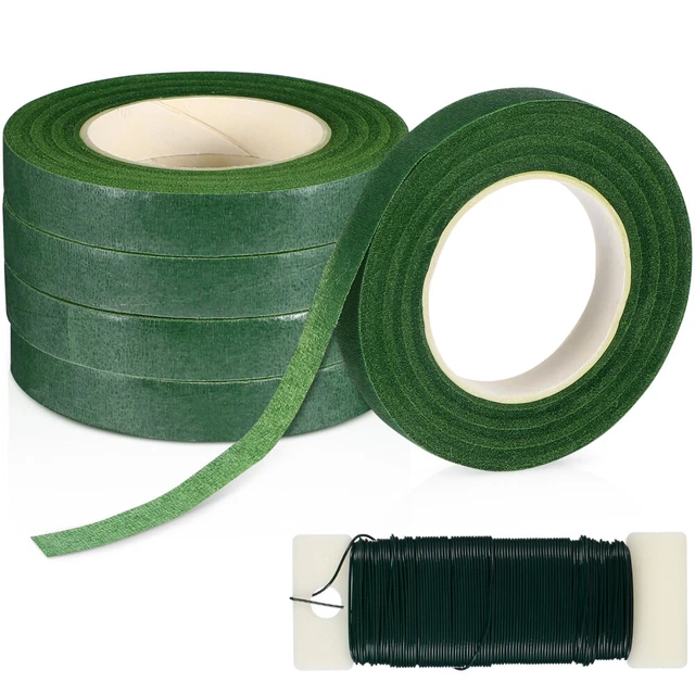 Juego de herramientas florales ramos de flores cinta de tallo floral suministros de guirnalda verde
