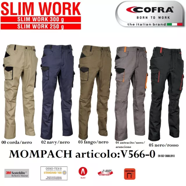 Pantaloni da lavoro COFRA modello MOMPACH multitasche slim strech D-Ring