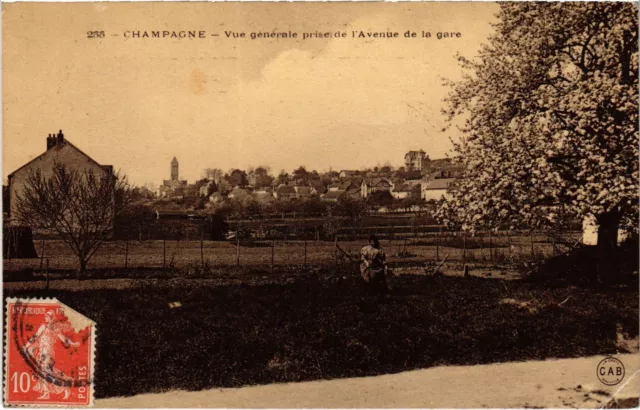 CPA Champagne Vue Generale prise de l'Avenue de la gare FRANCE (1309635)
