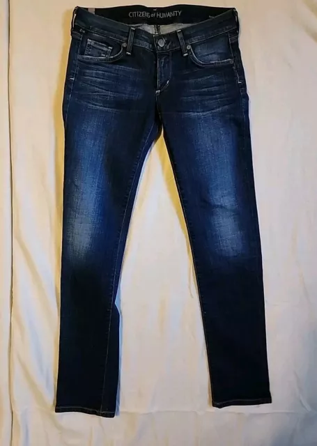 Citizens Of Humanity Womens Racer Low-Rise Skinny Jeans Medium Wash, 28x29