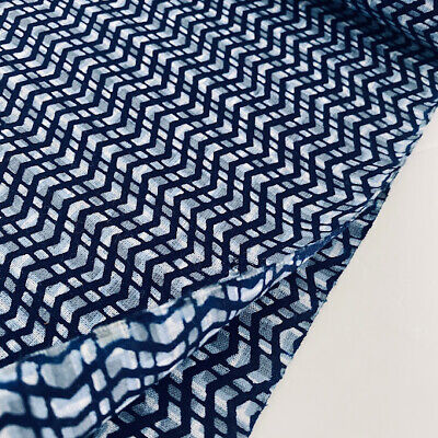 Blue Shoreline Cotton Bolt UnUsed By the Yard Japanese Kimono Yukata Fabric BC15