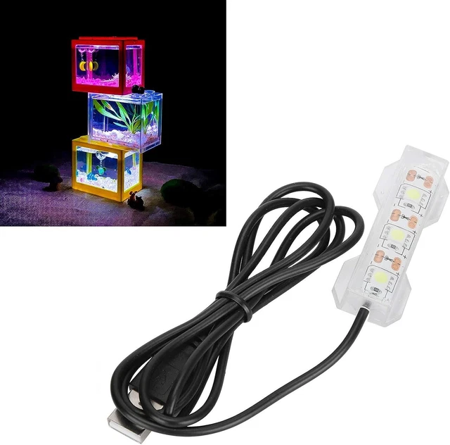 Small Aquarium Light,Small Aquarium Water Plant Light Desktop Fish Tank Mini LED