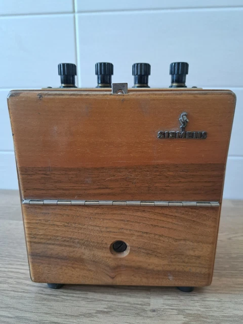 Voltmetro Legno Siemens Strumento Laboratorio Vintage