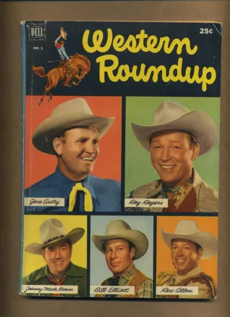 Western Roundup #1 (GVG) Dell Giant 1952 Comics Gene Autry Roy Rogers (c#12607)