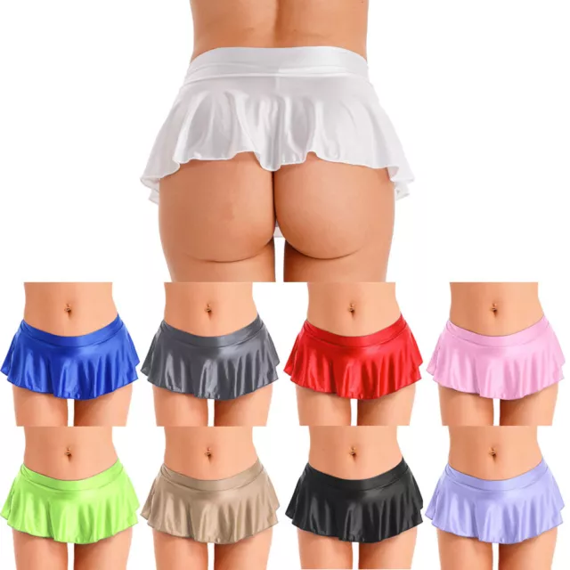 Women Stretch Micro Mini Skirt See Through Mesh Fishnet Lingerie Sheer Costume