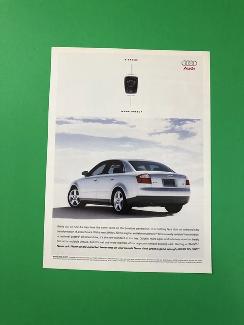 2002 2003 Audi A4 Vintage Original Print Ad Advertisement Printed