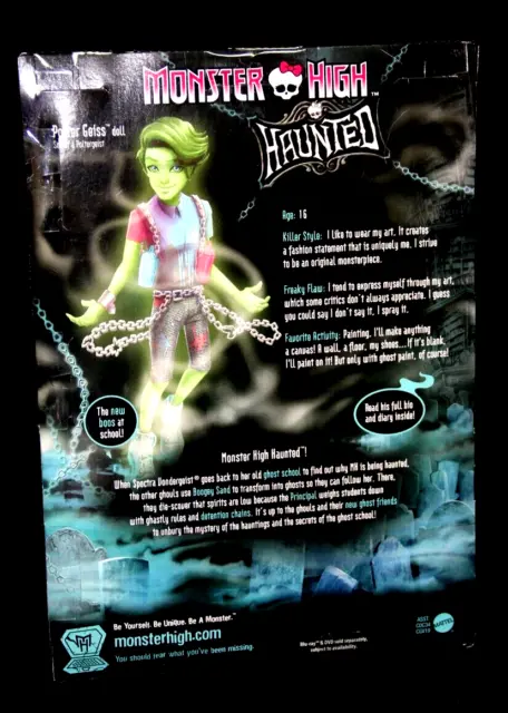 MONSTER HIGH , Porter Geiss Haunted Student Spirits 2014 Mattel 1st Wave 2