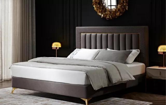 Chambre à Coucher Complet Lit 2x Table de Chevet 3tlg. Set Design Luxe Sets
