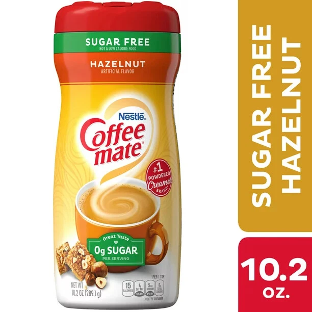 NESTLE COFFEE MATE Sugar Free Hazelnut Powder Coffee Creamer 10.2 oz