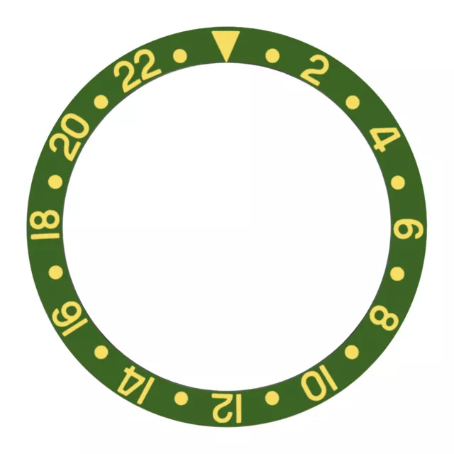 Green Bezel Insert Ring Aluminum For Rolex Gmt 16700 16713 16718 16760 Gold Font