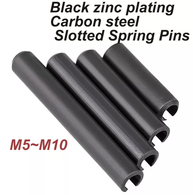 Slotted Spring Pins M5 ~ M10 Spring Pins Black zinc plating Carbon steel Pins