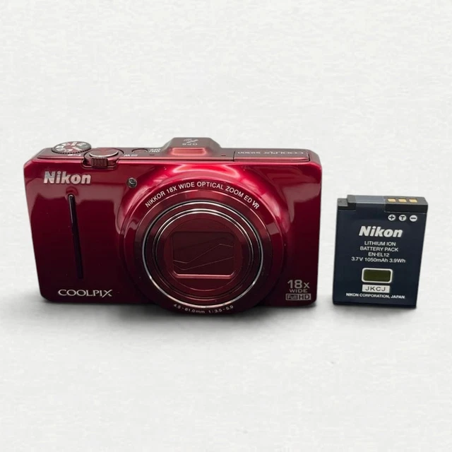 NIKON COOLPIX S9300 Rojo Compacto Cámara Digital 16.0 MP Zoom