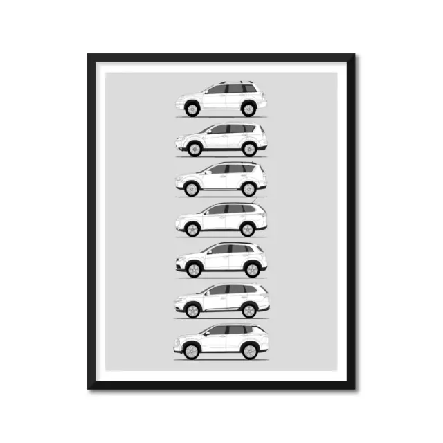 Mitsubishi Outlander Inspired Poster Print Generations History Evolution