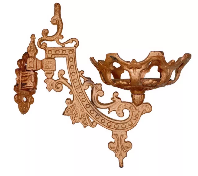 Art Deco Oil Lamp Holder Candle Sconce Wall Mount Swing Victorian Cast Iron