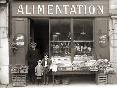 Photo ancien commerce Toulouse Boucherie Charcuterie Viande tirage repro 1920 