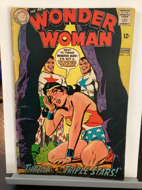 Wonder Woman #176 Dc 1968 Wonder Men Triplets Silver Age Comics